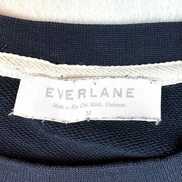 Everlane Navy Blue Cotton Crewneck Sweater Women’s M Read - Picture 4 of 11